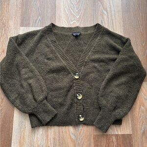 Topshop Dark Olive Cardigan Sweater